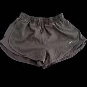 Nike DriFit Lined Athletic Running Shorts Women Med Drawstring Inner Pocket Grey